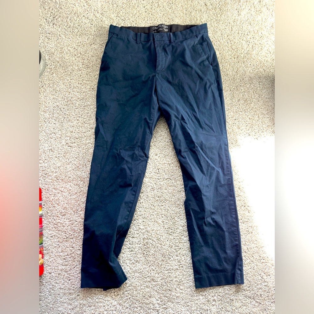 Calvin Klein Mens Blue Slacks W33x L30